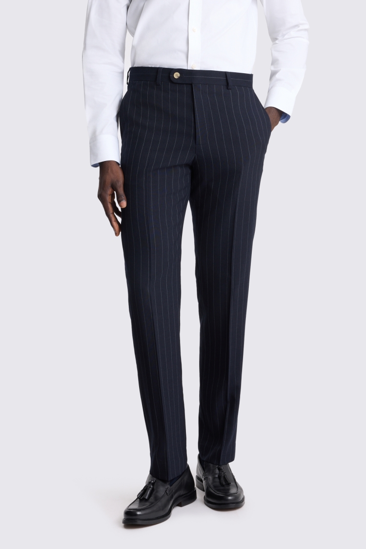 Tailored Fit Navy Stripe Trouser