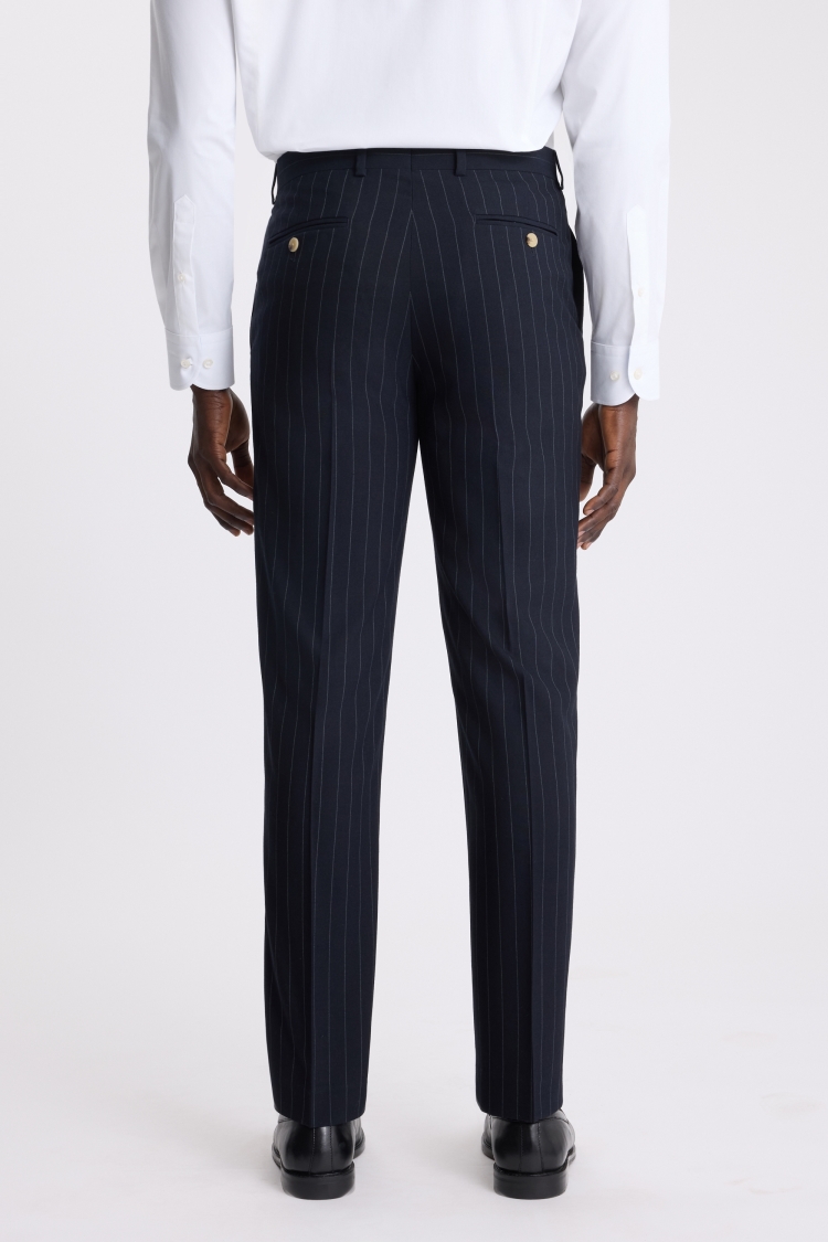Tailored Fit Navy Stripe Trouser