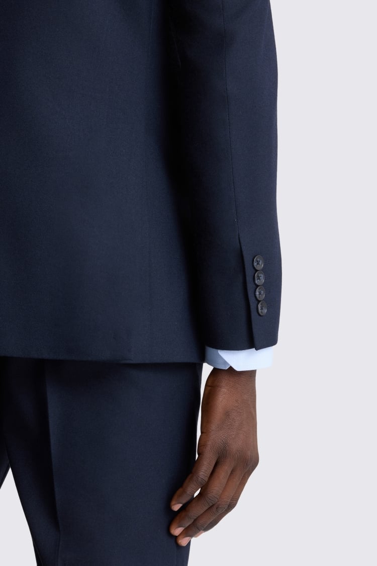 Tailored Fit Navy Flannel Suit