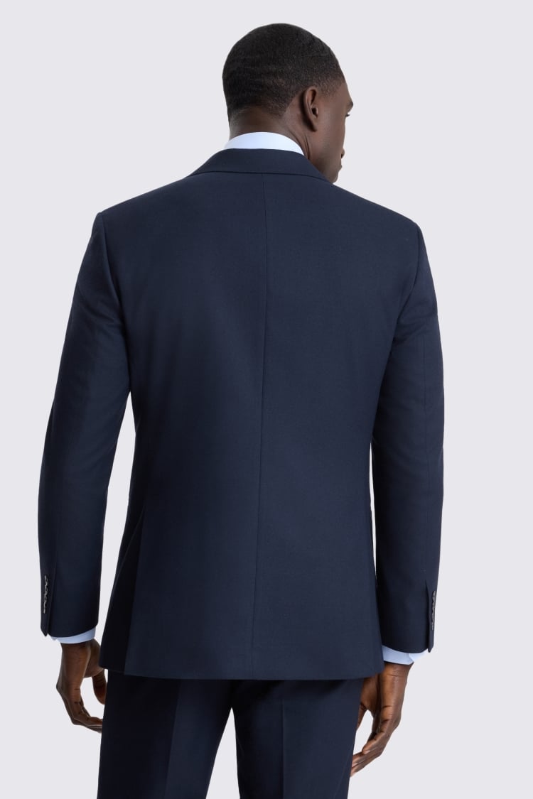 Tailored Fit Navy Flannel Suit