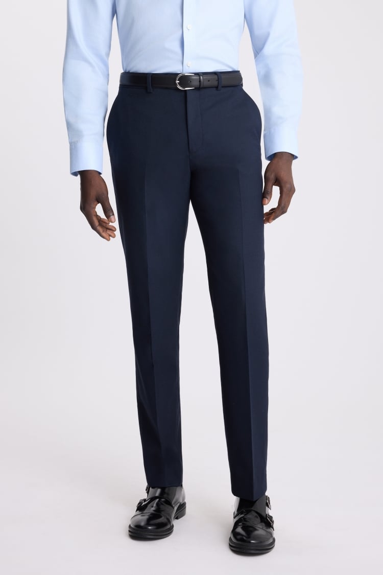 Tailored Fit Navy Flannel Suit