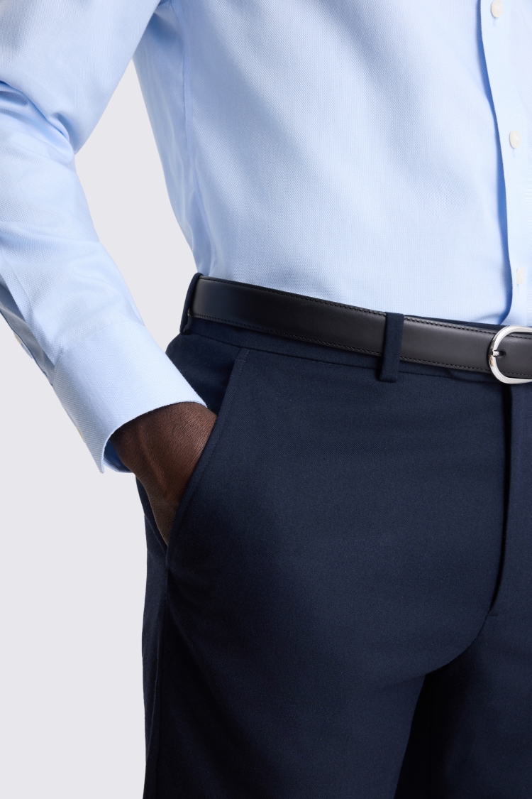 Tailored Fit Navy Flannel Trouser