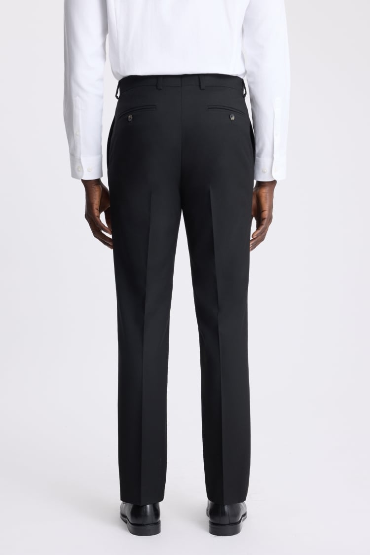 Tailored Fit Black Flannel Trouser