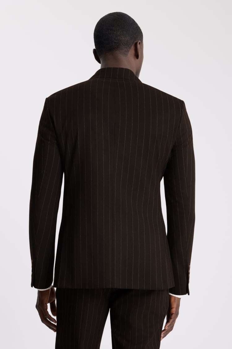 Slim Fit Brown Stripe Suit Jacket 