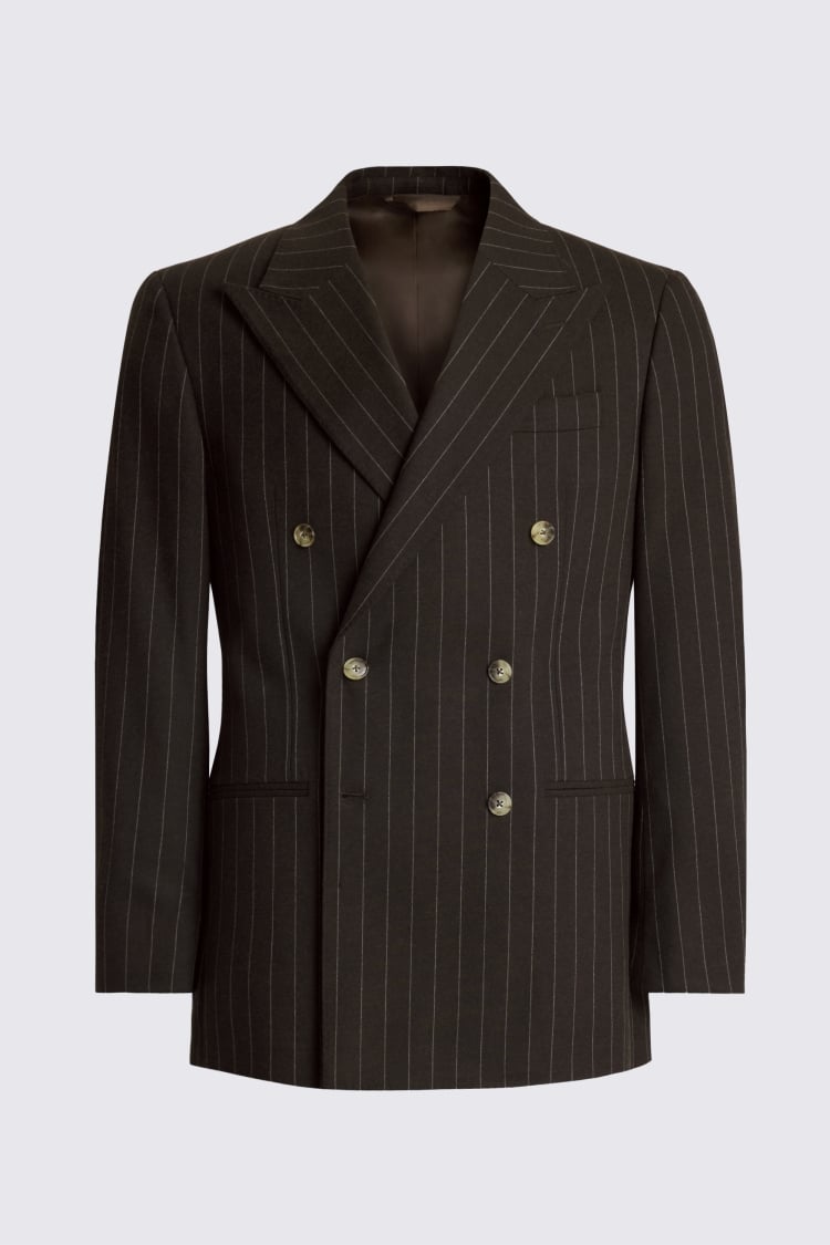 Slim Fit Brown Stripe Suit Jacket 