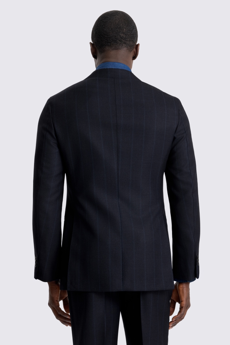 Tailored Fit Navy Stripe Suit Jacket