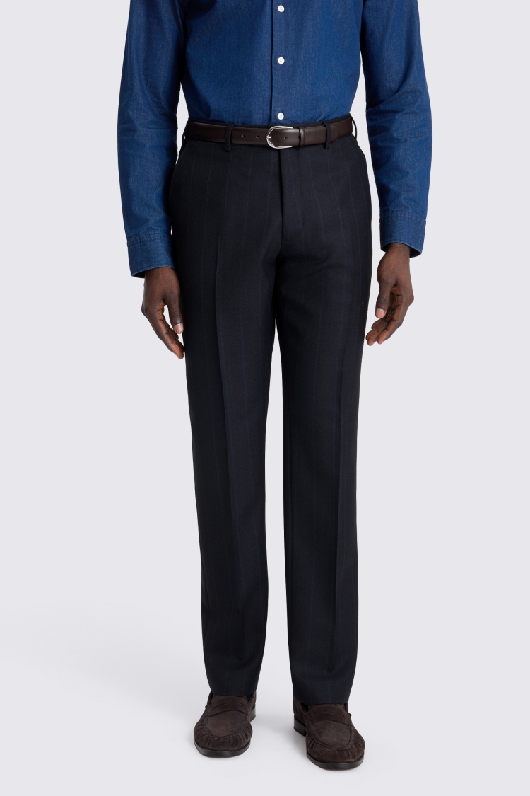 Tailored Fit Navy Stripe Suit Jacket