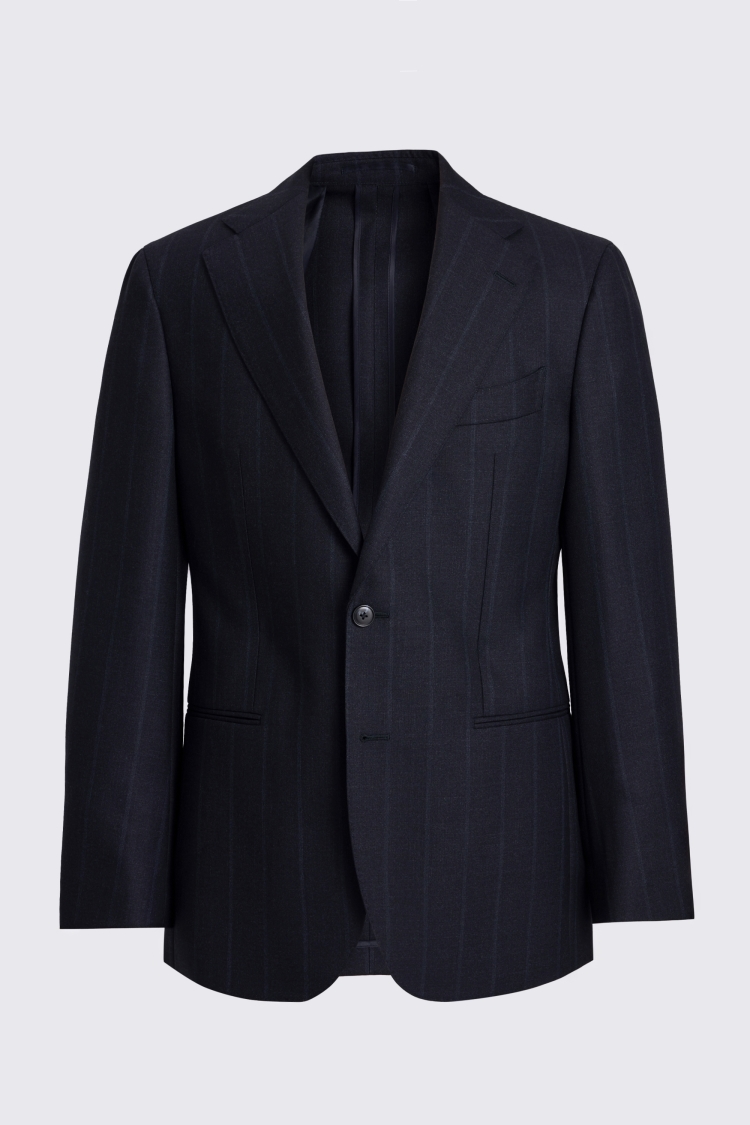 Italian Tailored Fit Navy Stripe Suit