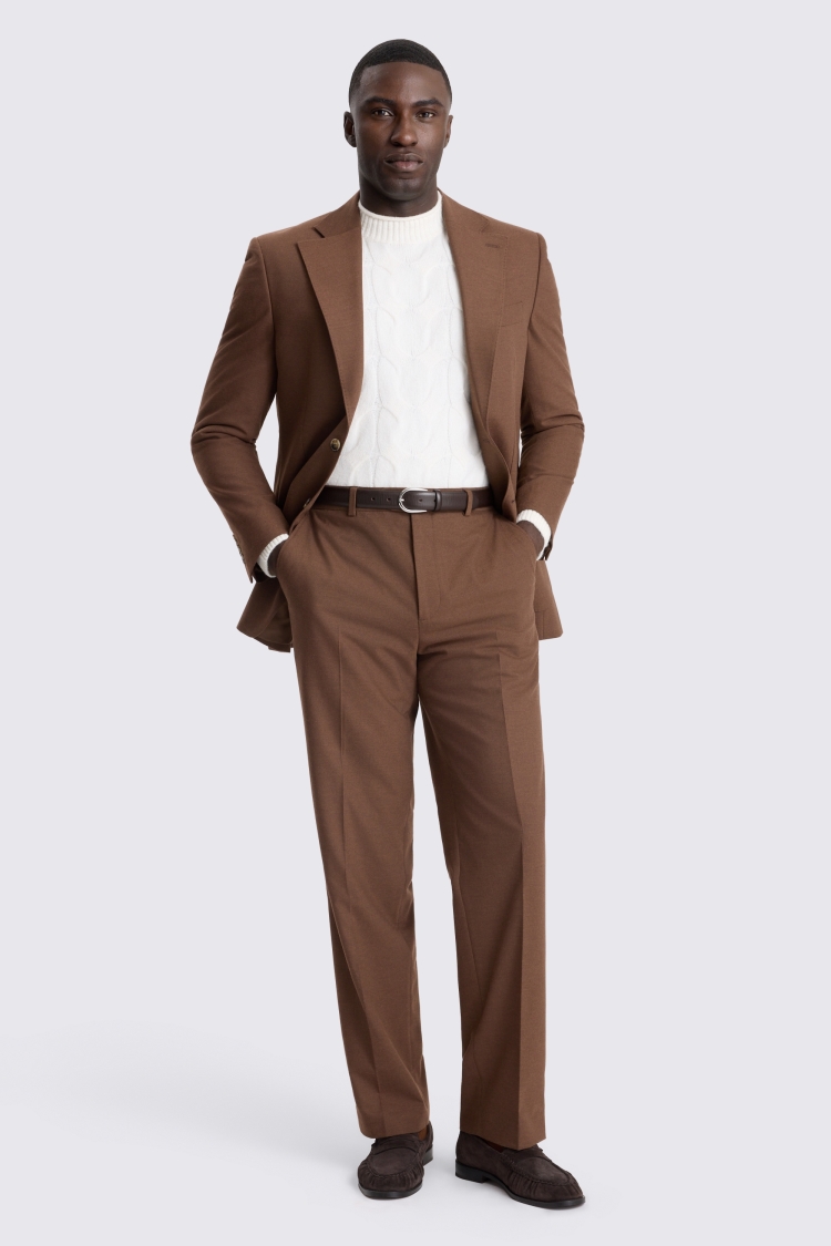 Relaxed Fit Chestnut Flannel Suit