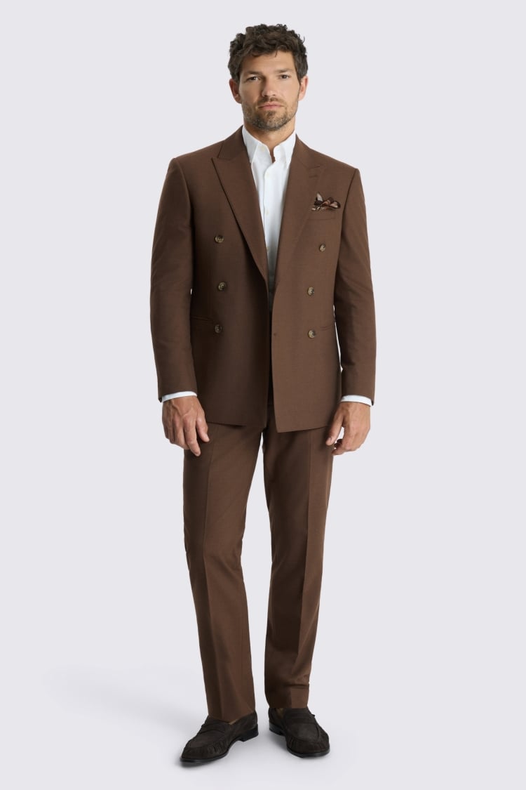 Slim Fit Chestnut Flannel Suit