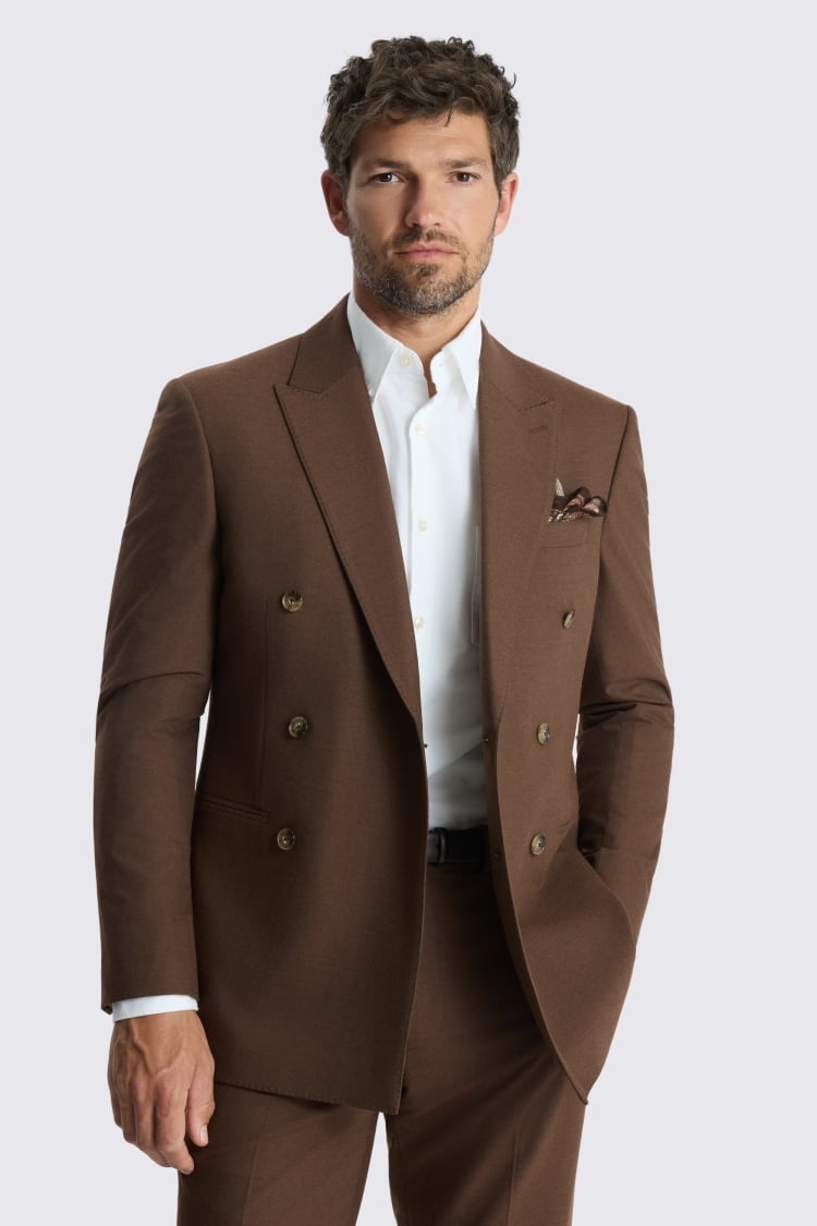 Slim Fit Chestnut Flannel Suit