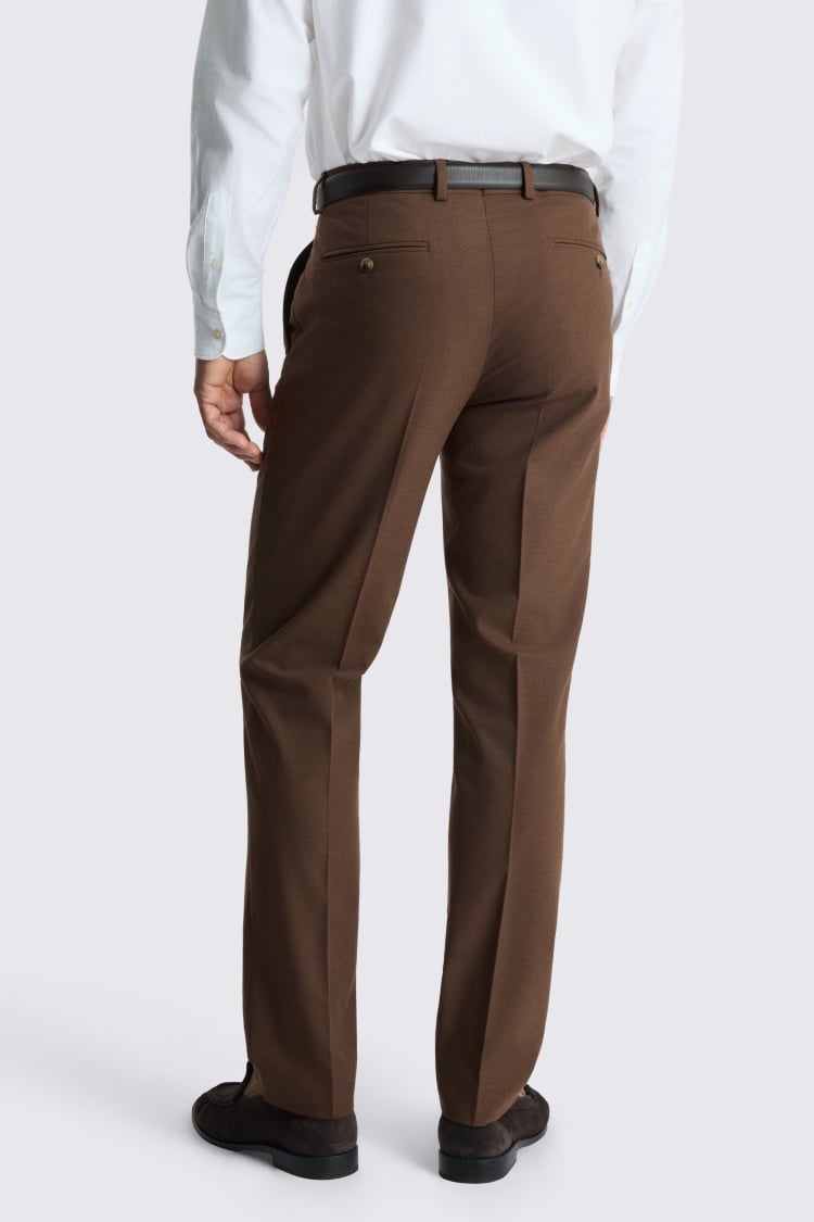 Slim Fit Chestnut Flannel Trousers