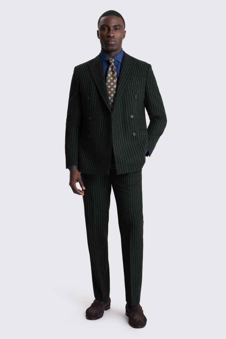Tailored Fit Green Taupe Stripe Jacket