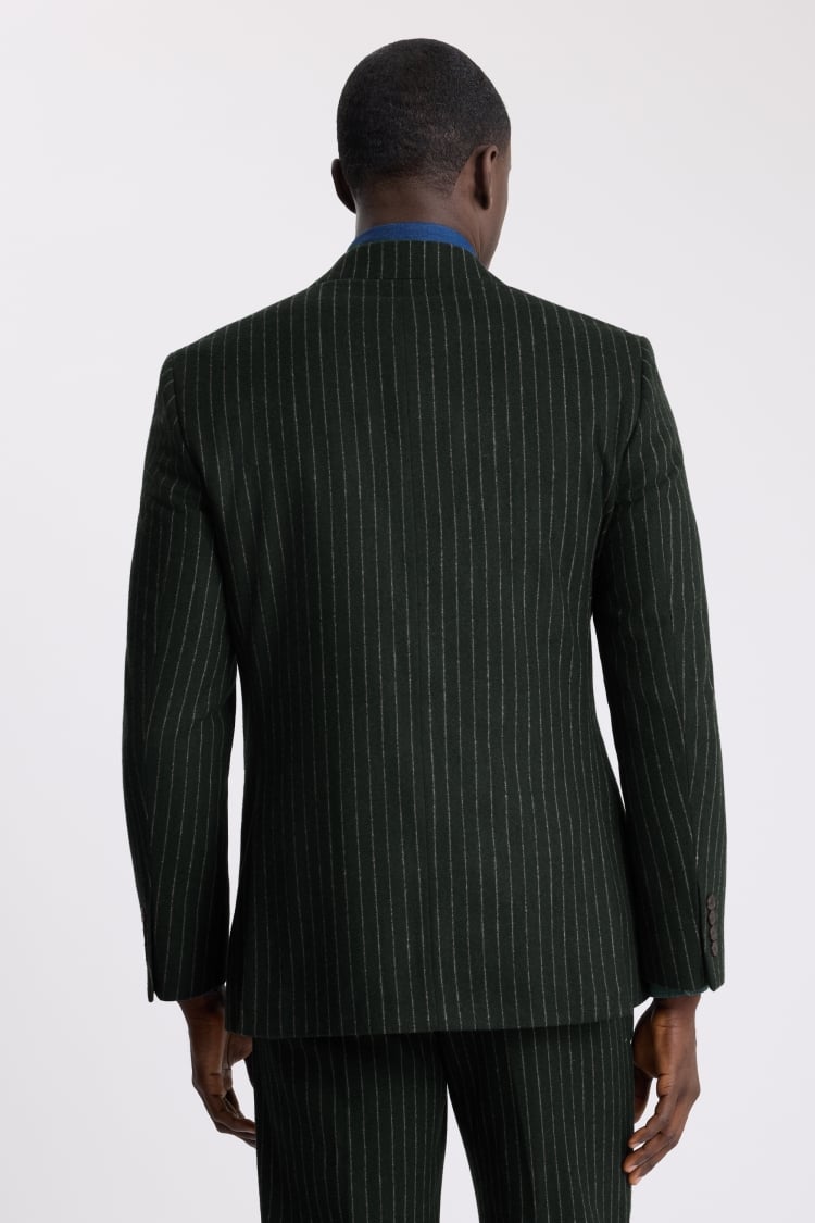 Tailored Fit Green Taupe Stripe Jacket