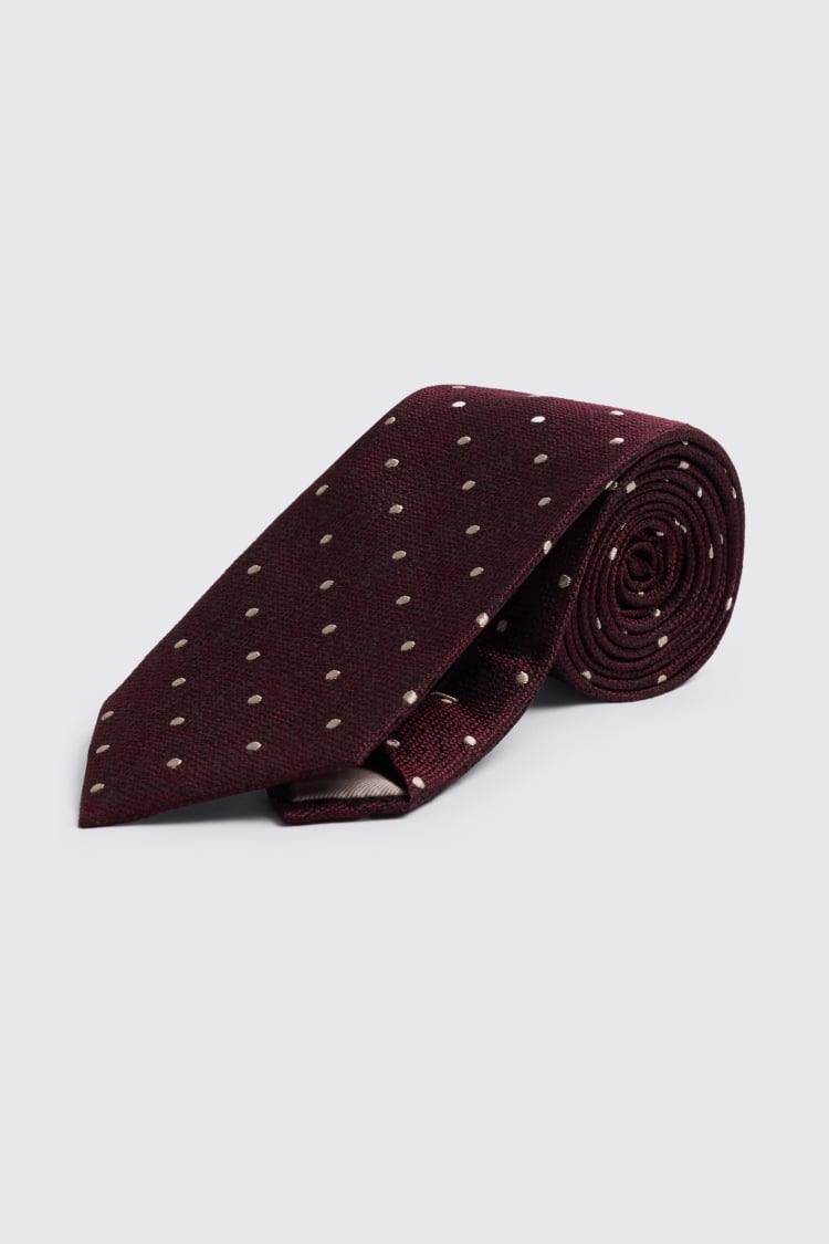 Burgundy Silk Spot Tie