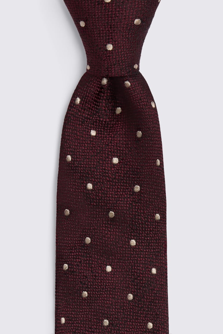 Burgundy Silk Spot Tie