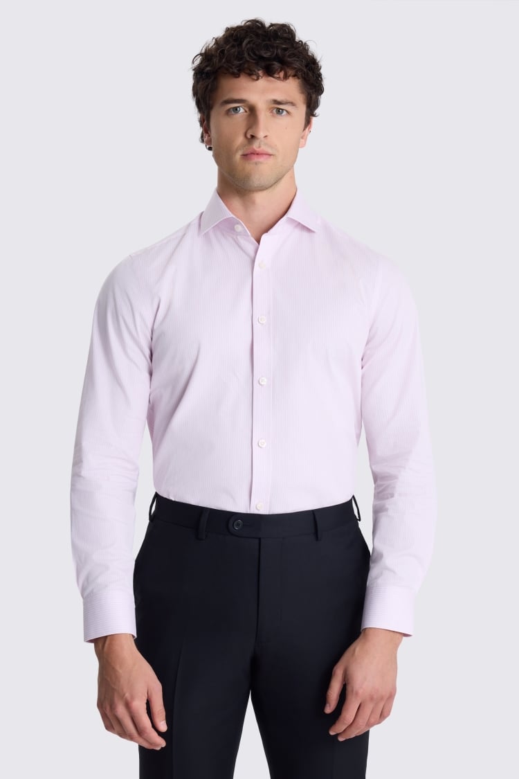 Tailored Fit Pink Stripe Shirt