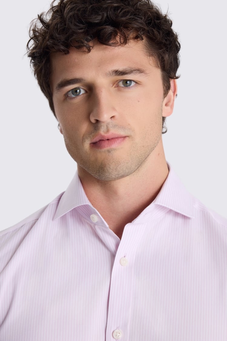 Tailored Fit Pink Stripe Shirt