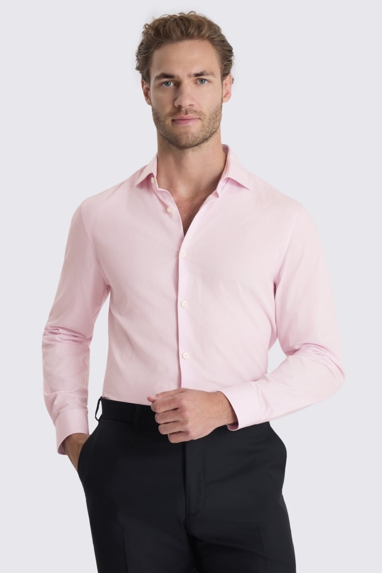 Slim Fit Pink Stripe Shirt