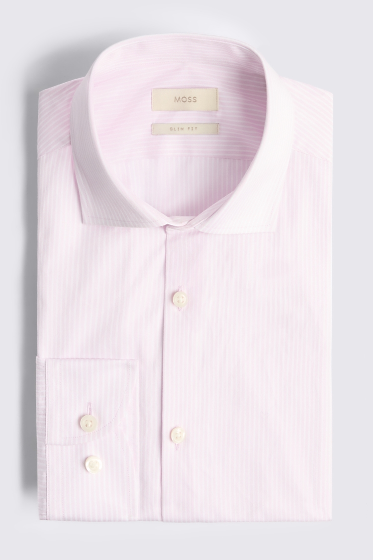 Slim Fit Pink Stripe Shirt