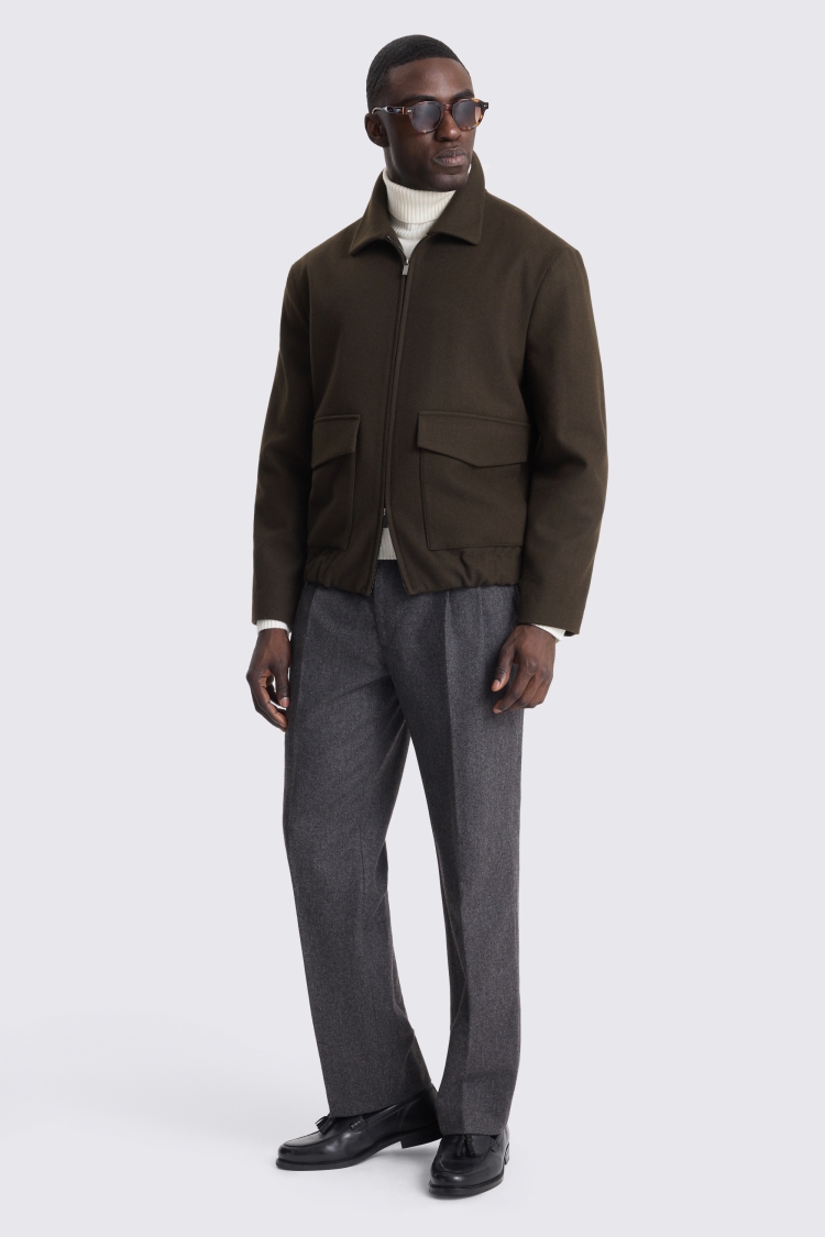 Khaki Blouson Jacket