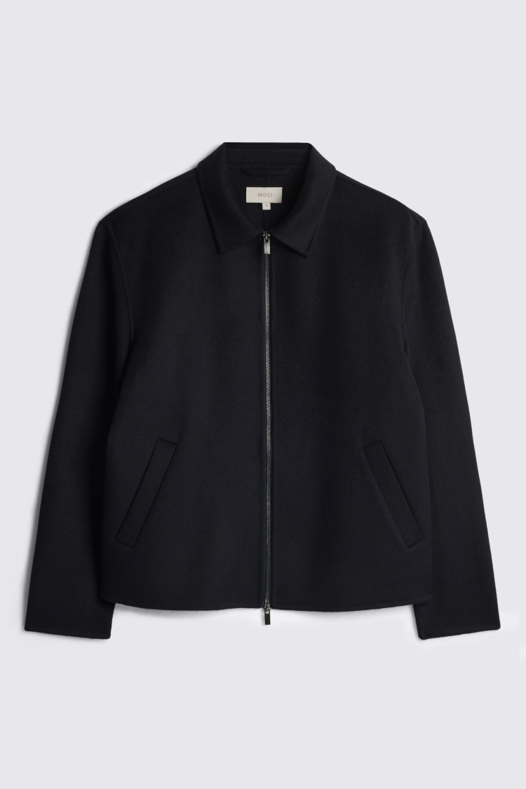 Navy Wool Blend Jacket