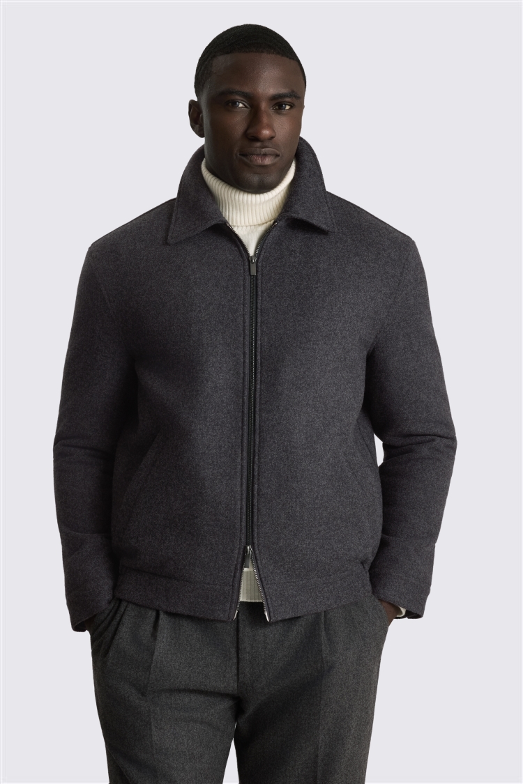 Grey Quilted Zip