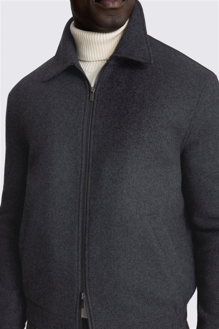 Grey Quilted Zip