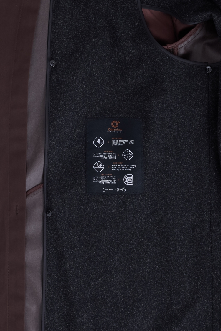 Italian Brown Raincoat with Insert