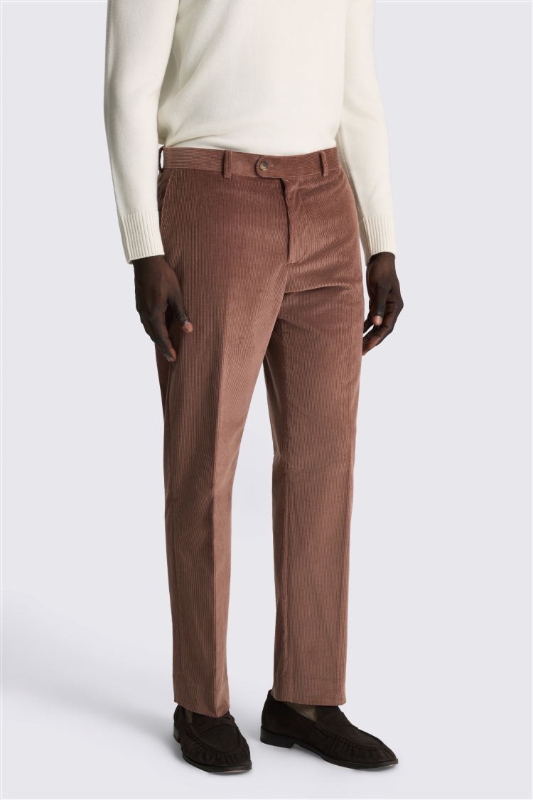 Tailored Fit Dusty Pink Cord Suit Jacket