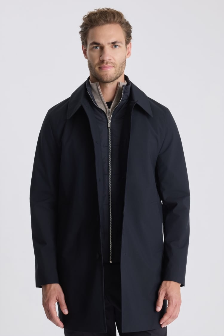 Navy Raincoat With Insert 
