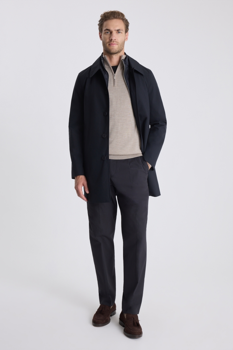 Navy Raincoat With Insert 