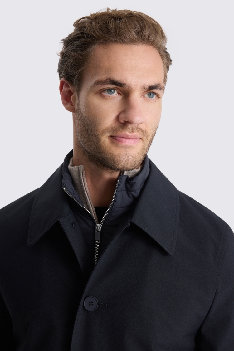 Navy Raincoat With Insert 