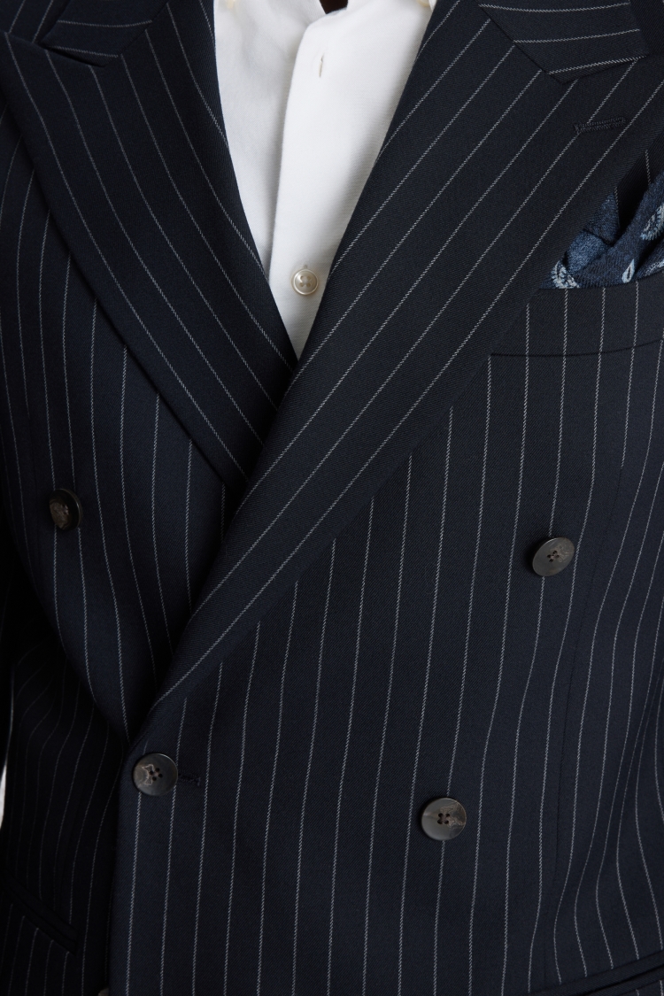 Relaxed Fit Navy Stripe Suit