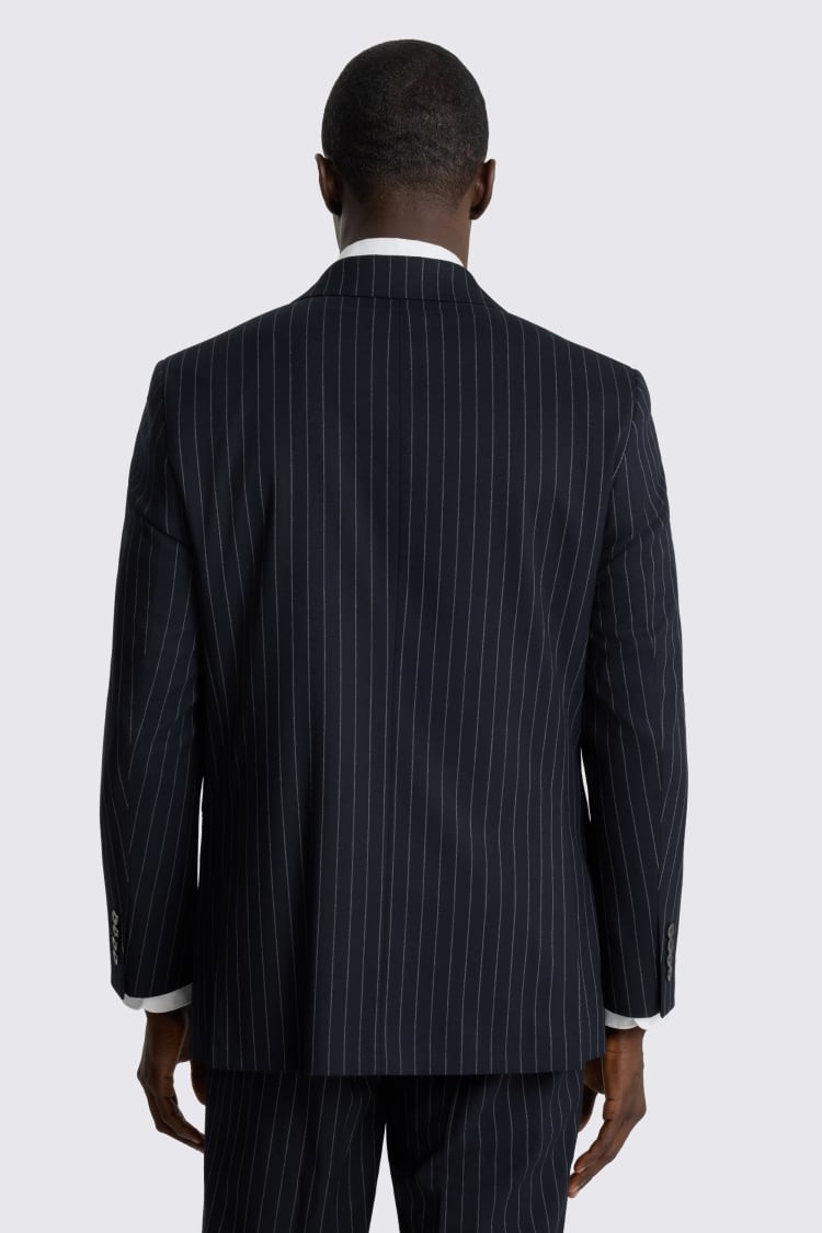 Relaxed Fit Navy Stripe Suit
