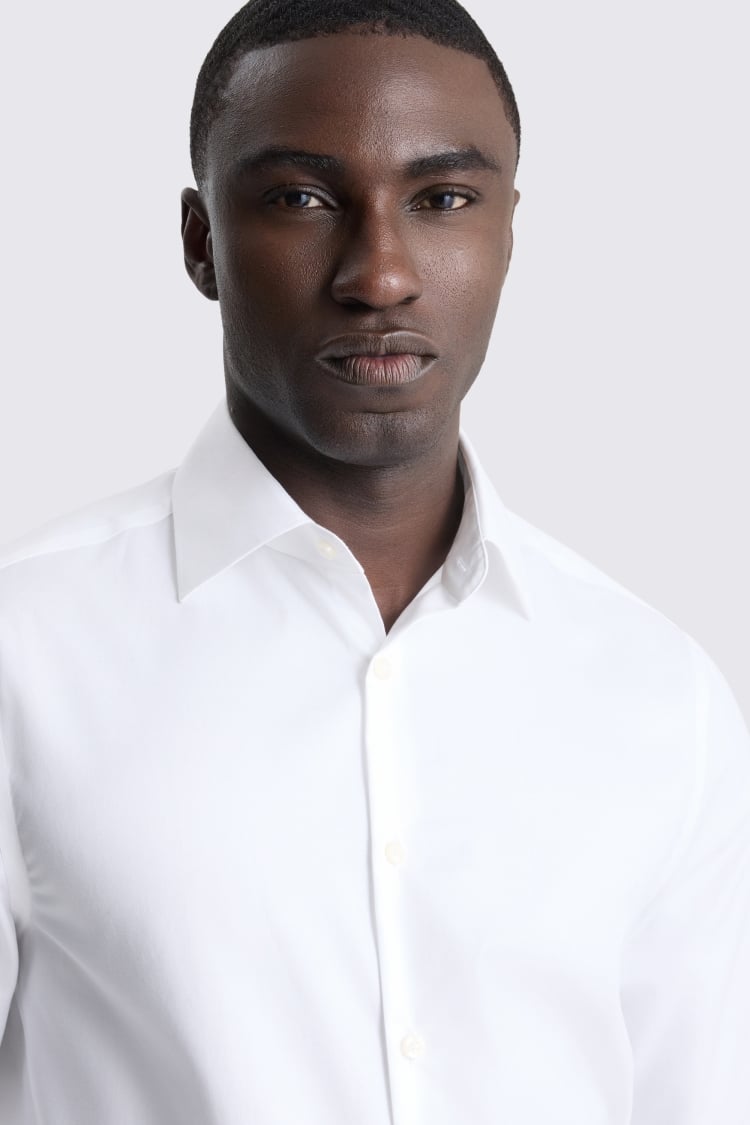 Tailored Fit White Twill Shirt