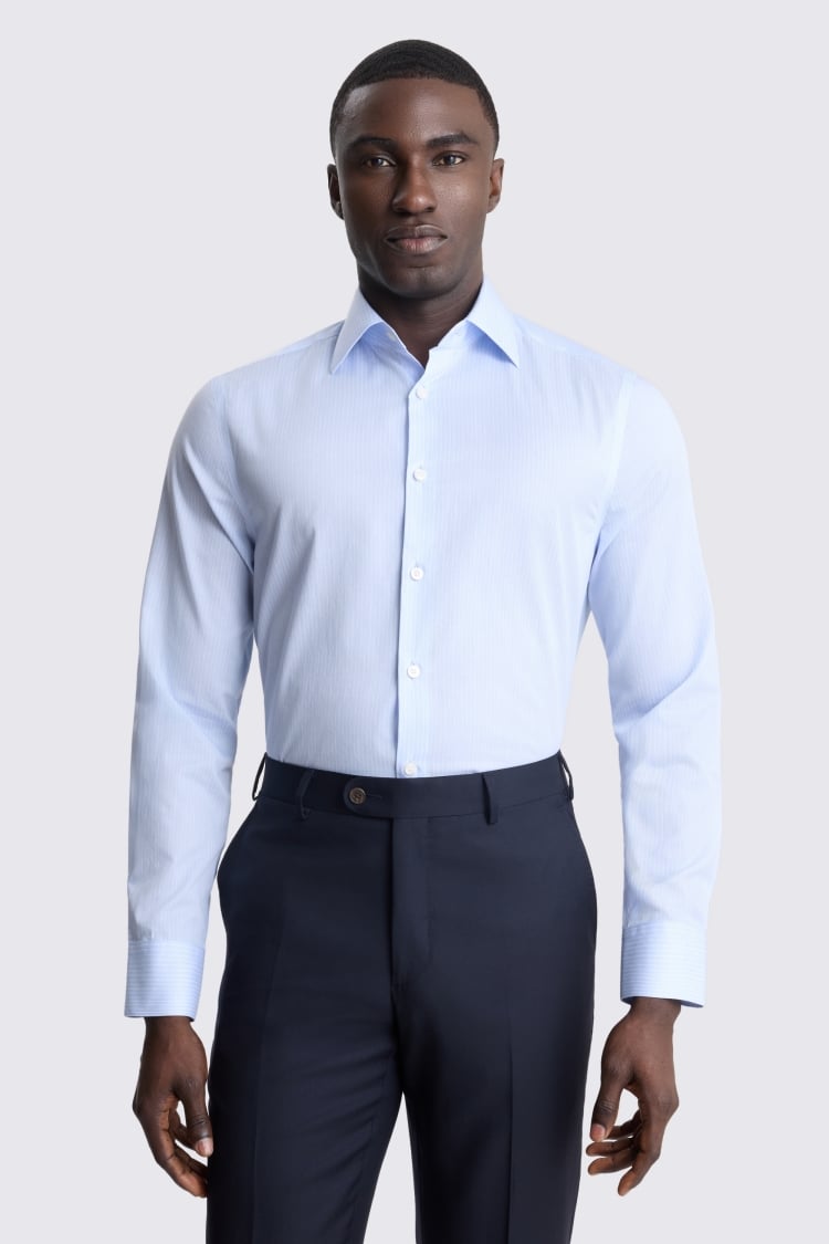 Tailored Fit Sky Stripe Shirt