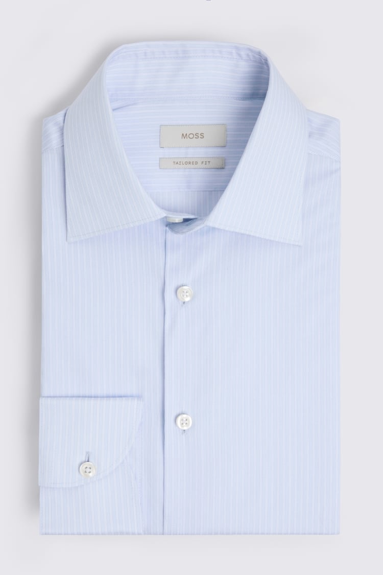 Tailored Fit Sky Stripe Shirt