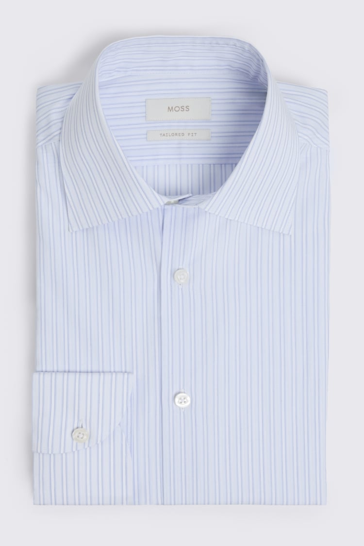 Tailored Fit Light Blue Stripe Shirt