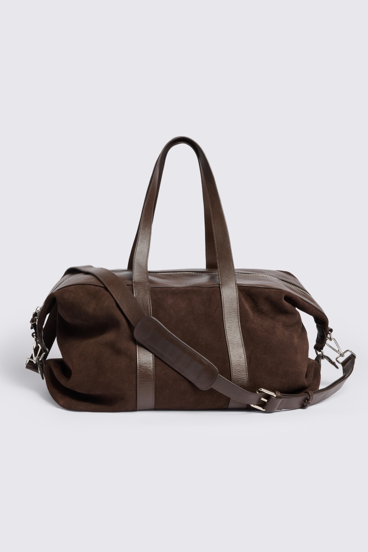 Moss Brown Suede Weekender Bag
