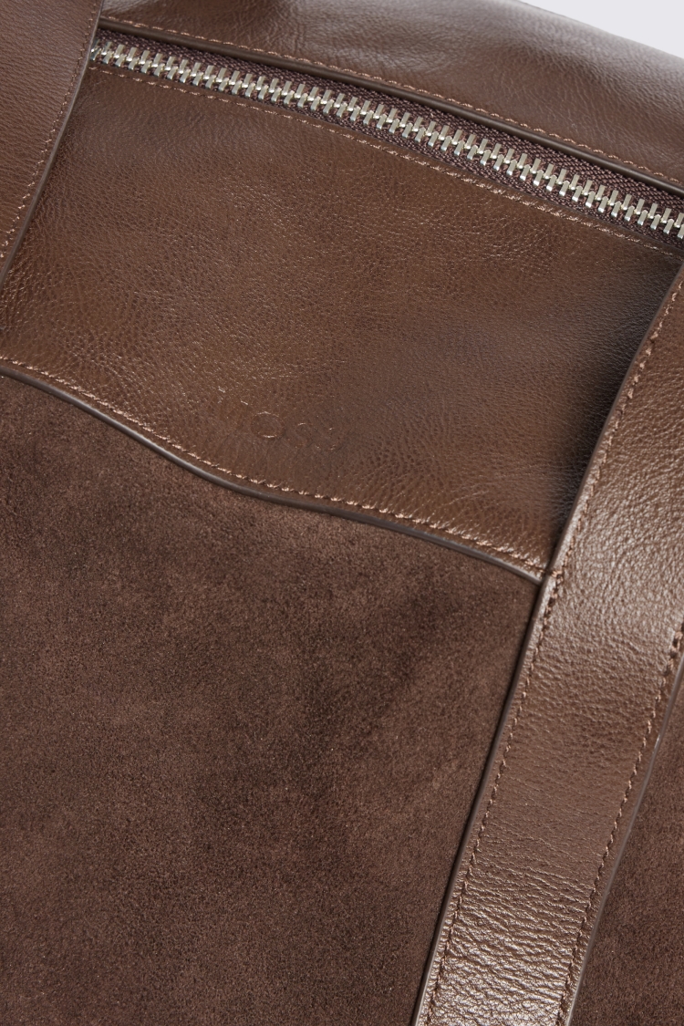 Moss Brown Suede Weekender Bag