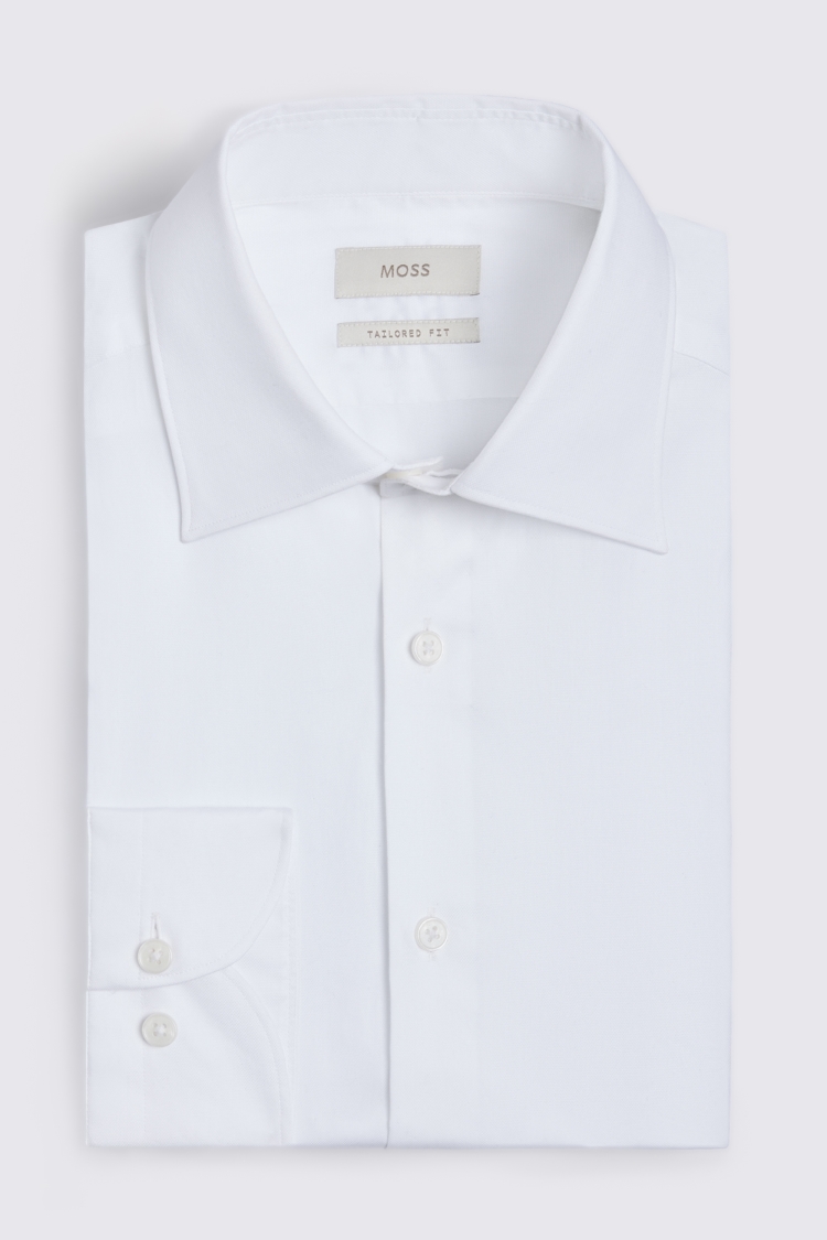 Italian Tailored Fit White Dobby Shirt