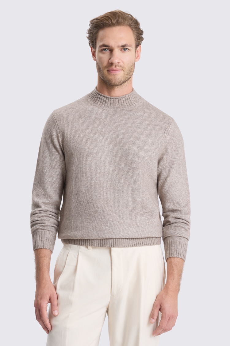 Taupe Mock Neck