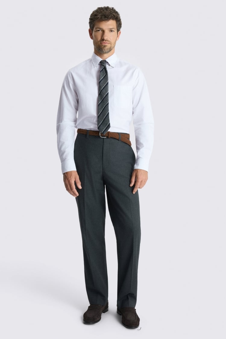 Blue Stripe Washed Cotton Oxford Shirt