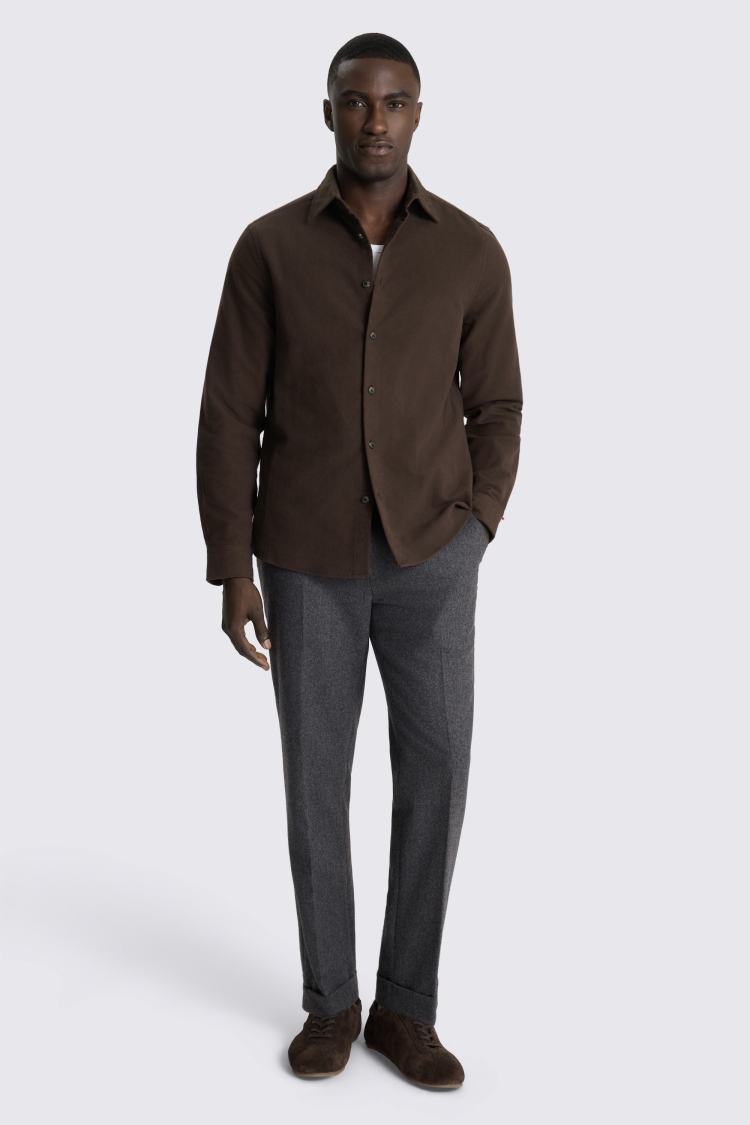 Dark Brown Moleskin Overshirt
