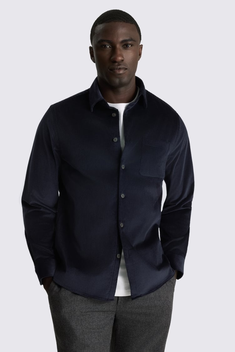 Dark Navy Corduroy Overshirt