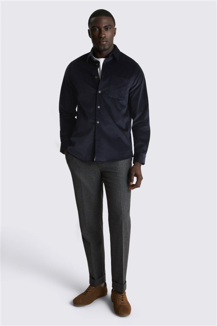 Dark Navy Corduroy Overshirt