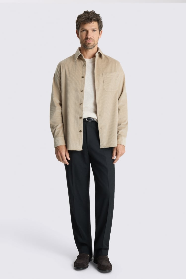 Light Taupe Corduroy Overshirt