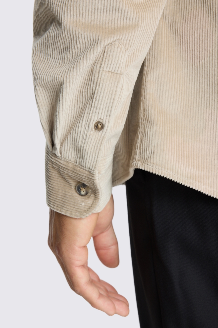 Light Taupe Corduroy Overshirt