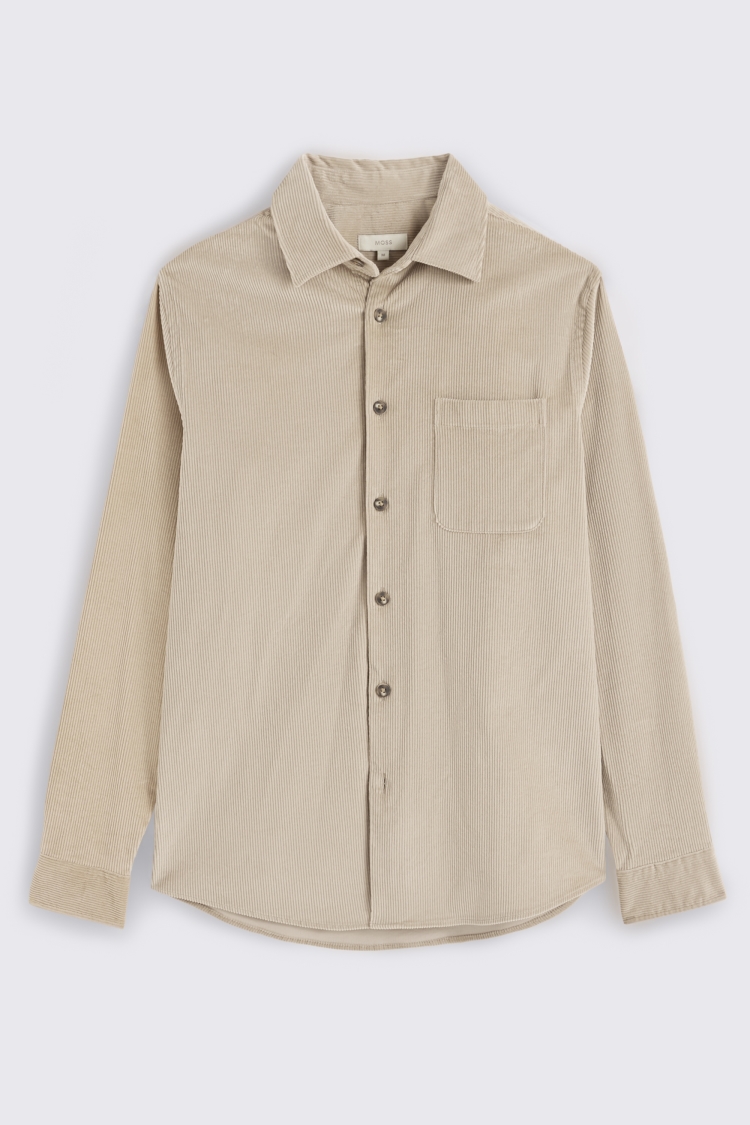 Light Taupe Corduroy Overshirt